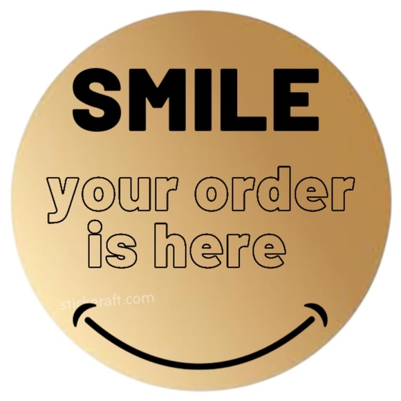 Smile Your Order Is Here Stickers - Round Packaging Labels - 100 Pcs Pack - Picture 13 of 13
